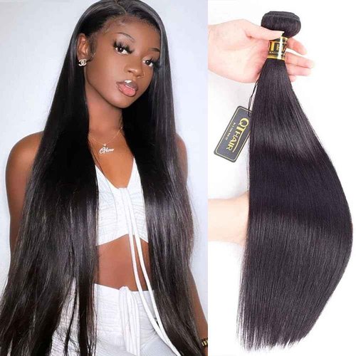 QTHAIR 16A Indian Straight Human Hair 20inch 100g Indian Virgin Hair Natural 100% Unprocessed Indian Straight Human Hair Bundles (20inch)