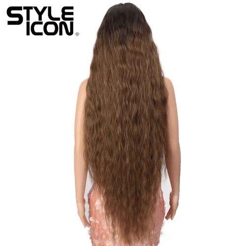Style Icon 41" Lace Front Wigs Super Long Wavy Wig Middle Part Lace Wigs 130% Density Synthetic Wigs(41", TT6/30W)