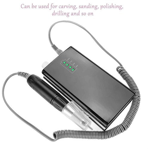 Nail Drill Machine, Mini Charging Nail Polisher for Acrylic Gel Nails, 30000RPM Electric Nail File (US Plug)