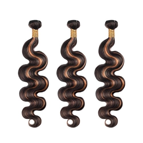 20 22 24 Inch DiexrLamx Hair Highlight Bundles Human Hair P1B30 Body Wave Bundle Brazilian Virgin Hair 3 Bundles Light Brown Body Wave Hair Weave 100g/Pc