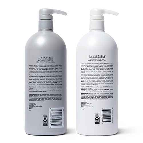 Nexxus Shampoo and Conditioner Therappe Humectress 2 Count for Dry Hair Silicone-Free, Moisturizing Caviar Complex and Elastin Protein for thicker and stronger hair 33.8 oz