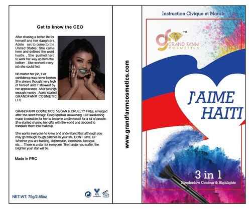 Eyeshadow Pallette j aime Haïti 4 in 1 EYESHADOW palette -BOLD &Vbrant colors-long lasting,vegan,cruelty free make up -inspired by haitian beauty