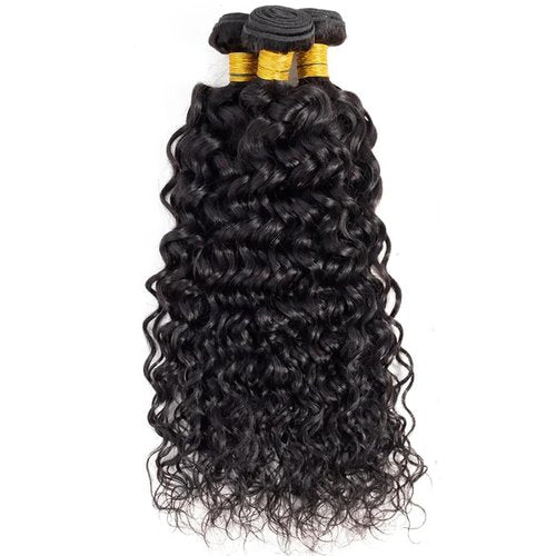Water Wave Bundles Human Hair Wet And Wavy Human Hair Bundles 24 26 28 Inch Soft And Healthy Unprocessed Brazilian Remy Hair Extensions For Women 3Pcs/Set Deals