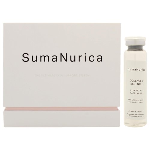 SumaNurica Collagen Essence Hydrating Face Mask - Deeply Nourishing Mask for Face - Reduces Fine Lines, Wrinkles- Vegan, Fragrance Free - 6 x 0.67 oz