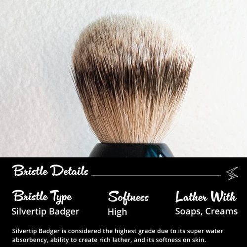 ROYAL SHAVE PB9 Silvertip Badger Shaving Brush – Classic Wet Shaving Brush (Black)