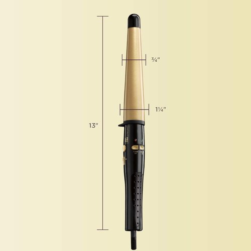 INFINITIPRO BY CONAIR Ultra-High Heat Tourmaline Ceramic Curling Wand; 1 1/4-inch to 3/4-inch Curling Wand
