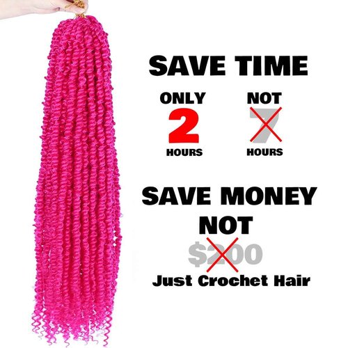 6Packs Long Pink Passion Twist Corchet Hair 32inch Pre-Looped Crochet Braids Long Pretwisted Passion Twist Braiding Hair Extensions for Women(11strands/pack, Pink#)