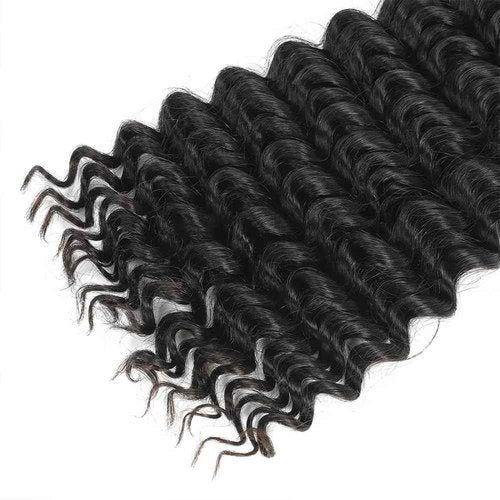 9A Deep Wave Bulk Human Hair for Braiding Hair No Weft 1 Bundle 50g 26 Inch Unprocessed Virgin Human Hair Curly Hair Extensions Wet and Wavy Natural Color for Women