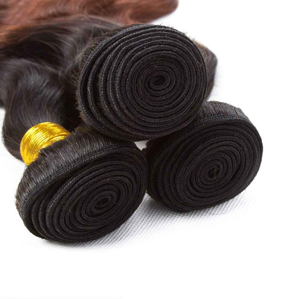 1B30 Ombre Body Wave Bundle Dark Brown Human Hair Bundles 100% Unprocessed Virgin Hair Brazilian Double Weft Extensions 16 18 20 Inch For Women
