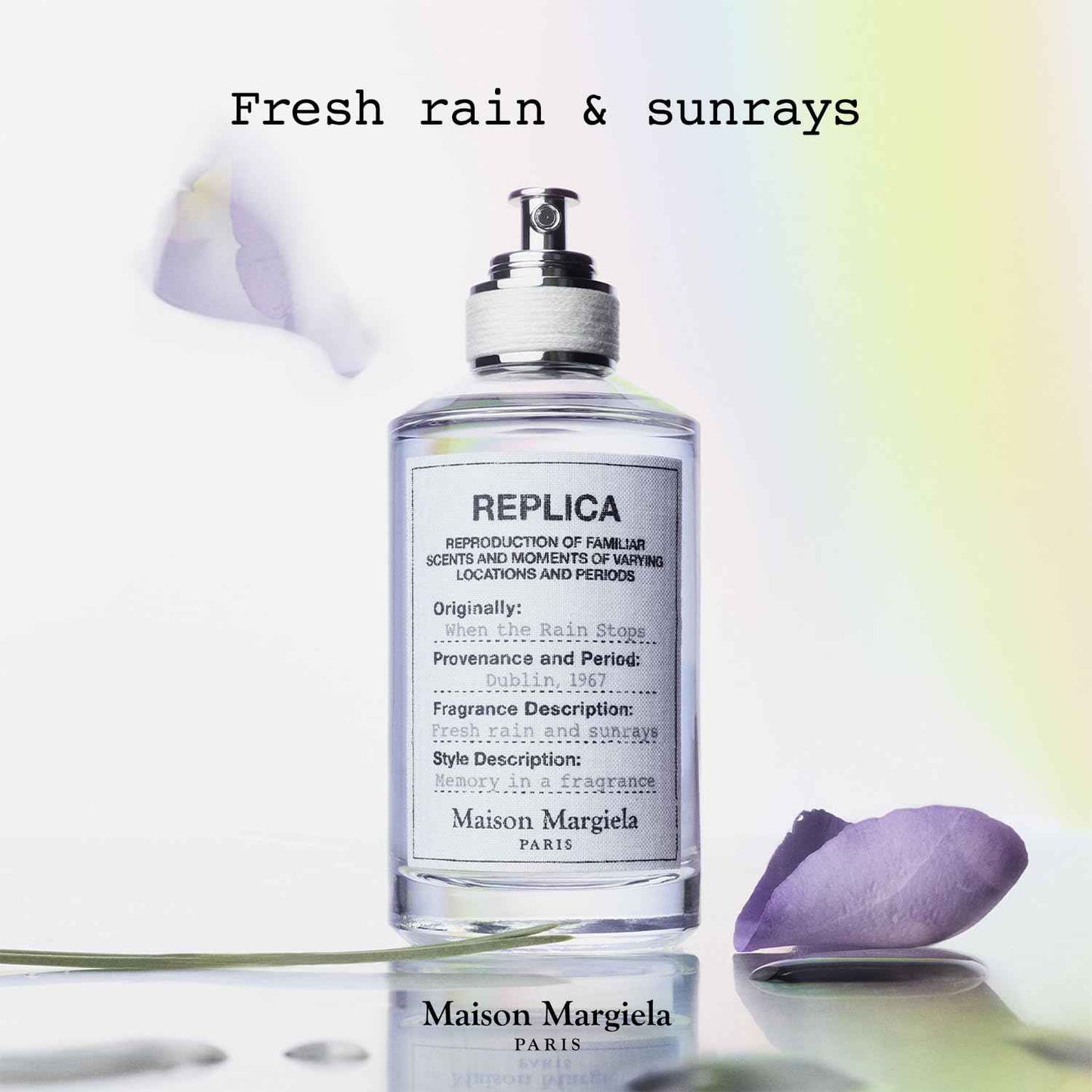 Maison Margiela - Replica - When the Rain Stops Eau de Toilette - Fresh Fragrance - With Acquatic Accord, Isparta Rose Petal & Patchouli - 1.0 Fl Oz
