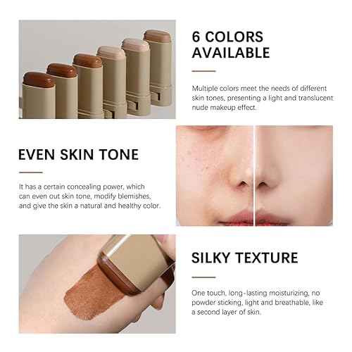 Beauty Balm Foundation Stick Serum Boosted Skin Tint, Serum Coverage Contour Stick, Natural Finish Makeup For All Skin Types (3#)