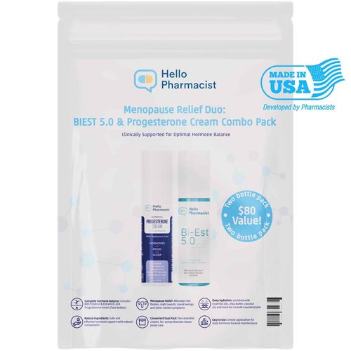 HelloPharmacist Biestro 5.0 BioIdentical Cream + Pro-g Relief Cream for Women | Pharmacist Formulated Brand |Topical Feminine Care Support Derived from Wild Yam for Balance & Wellness | 3oz + 3oz