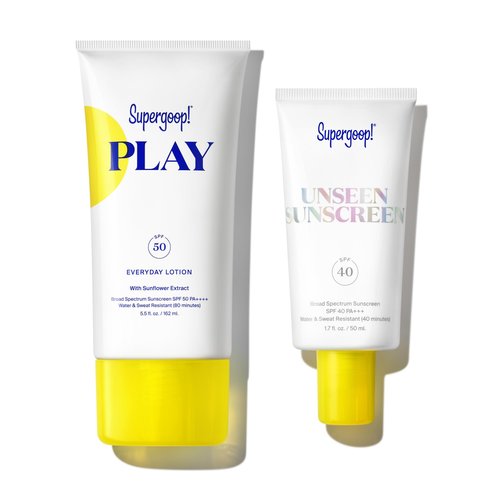 Supergoop! Most Loved Kit - Includes PLAY Everyday Lotion (5.5 oz) + Unseen Sunscreen (1.7 oz) - Broad Spectrum Sunscreen Recommended for Sensitive Skin - Great for Active Days
