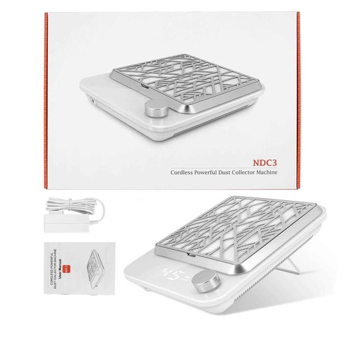 Cordless Nail Dust Collector Rechargeable, Professional Dust Collector Nail Tech Vacuum Fan Dust Collector for Acrylic Nails Dip Powder Removal Home Salon Manicures