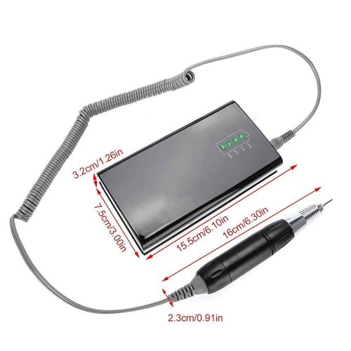 Nail Drill Machine, Mini Charging Nail Polisher for Acrylic Gel Nails, 30000RPM Electric Nail File (US Plug)