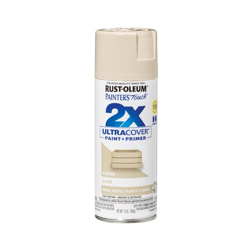 Rust-Oleum 334023 Painter's Touch 2X Ultra Cover Spray Paint, 12 oz, Gloss Almond