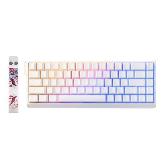 YUNZII x MADLIONS MAD68 HE Rapid Trigger Wired Magnetic Mechanical Gaming Keyboard 60% Hall Effect Switches Adjustable Actuation, PBT Keycaps RGB Hot-Swap,8K Hz Polling Rate(White,Amber Pro Switch)