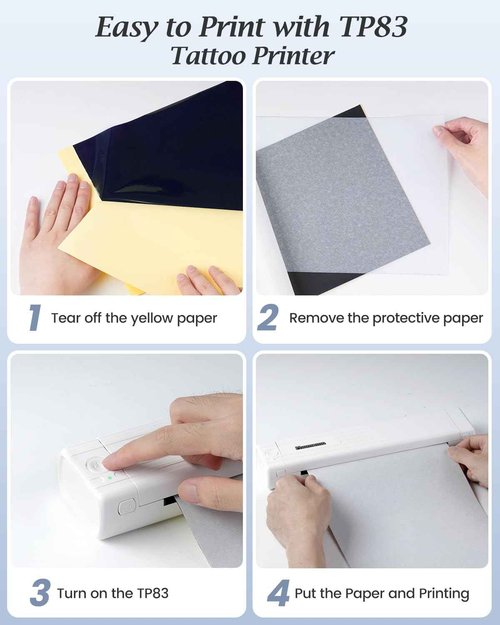 Tattoo Stencil Printer, Upgraded Thermal Tattoo Printer Machine with 10pcs Transfer Paper, Wireless Bluetooth Tattoo Printer for Tattoo Artists & Beginners, Compatible with iPad Phone PC