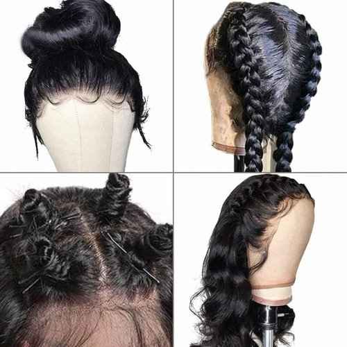 Body Wave Lace Front Wigs Human Hair 13x4 HD Transparent Lace Front Wigs for Black Women Glueless Brazilian Virgin Hair Lace Frontal Wig 180% Density Pre Plucked with Baby Hair Hairline