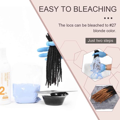 DAIXI Handmade Interlocking Locs 100% Real Human Hair Permanent Loc Extensions Textured Natural Looking Soft Dreadlocks (1B - 0.8cm, 8 Inch 30 Strands)