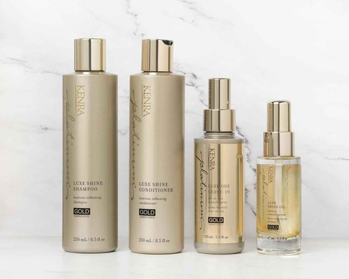 Kenra Professional Platinum Luxe Shine Oil | Gold Enriched Nourishing Elixir |Enhances Shine & Manageability | Thermal Protection Up To 450F | Medium To Coarse Hair | 1.5 fl. Oz (2-Pack)