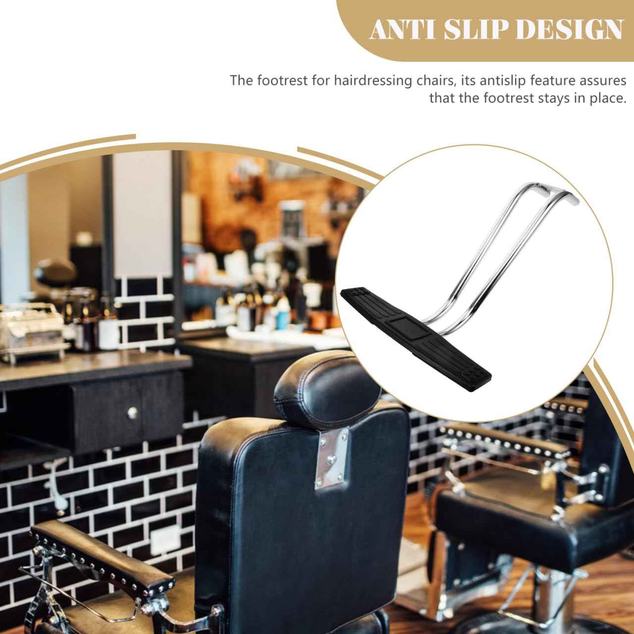 Housoutil Hair Salon Chair Foot Pad Salon Chair Legrest Elevating Footplate Couch Feet Pad Foot Rest Attachment Universal Stainless Steel Pedicure Stand