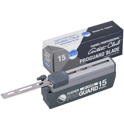 Feather Artist Club ProGuard Razor Blades - (5 Pack of 15) - Single Straight Edge Razor Blades with Guard Refills for Shaving - For Men & Barbers