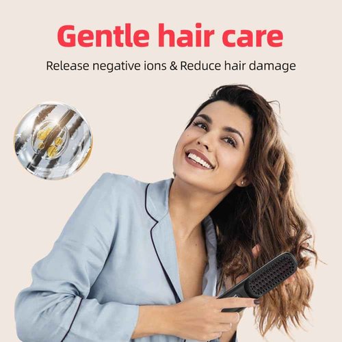 Portable Cordless Hair Straightener Brush for Travel