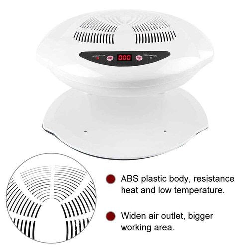Air Nail Dryer, 400W Intelligent Automatic Sensor Hot & Cold Air Nail Polish Drying Fan Manicure Tool for Home Salon Both Hands and Feet Use, White