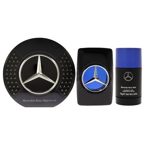 Mercedes-Benz Man Intense Giftset - EDP Spray and Deodorant Men for Everyday Wear - Alcohol-Free Deodorant Stick - Woody Spicy Mens Cologne - 2 pc