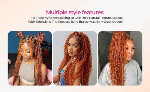 PiPiHA 100% Human Hair for Braiding, Water Wave, 24 Inch, 2 Bundles, 100g, Curly, Boho Knotless Braids
