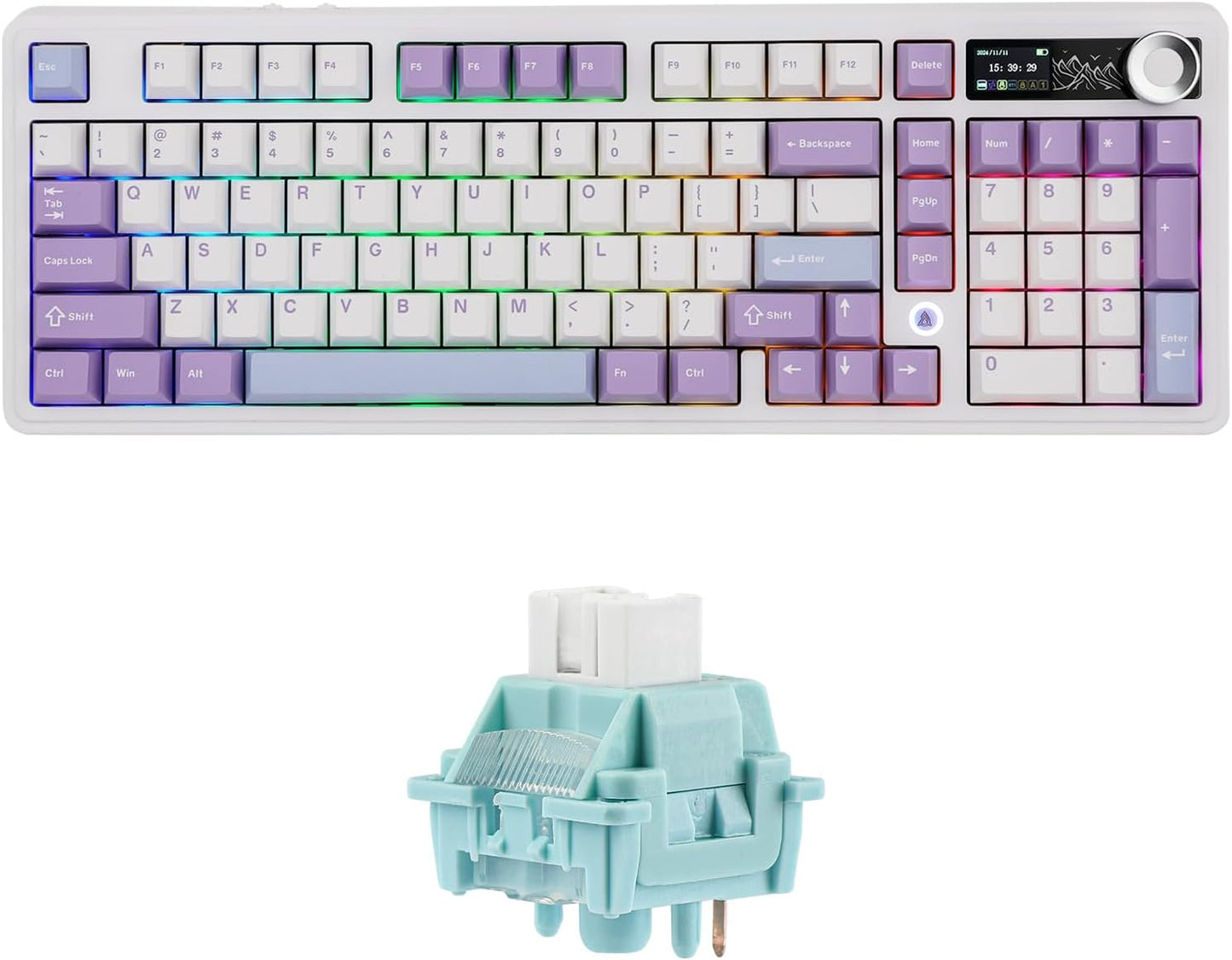 AJAZZ AK980 96% Gaming Keyboard with LEOBOG Ice Vein 100 Pcs 42gf Linear Keyboard Switches