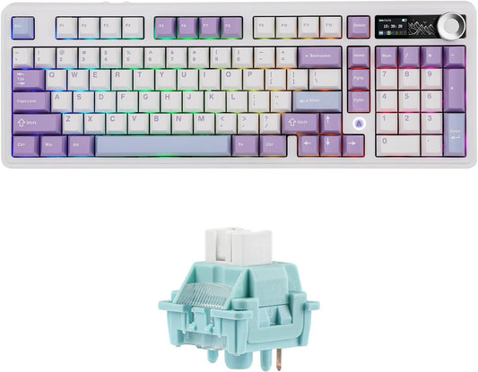 AJAZZ AK980 96% Gaming Keyboard with LEOBOG Ice Vein 100 Pcs 42gf Linear Keyboard Switches