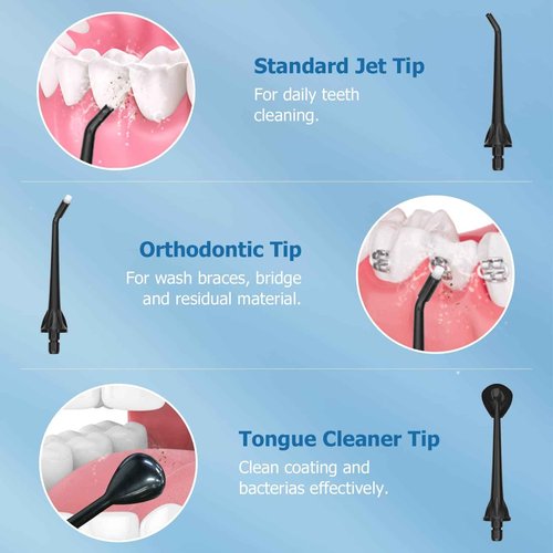 Water Dental Flosser Cordless for Teeth - Nicwell 4 Modes Dental Oral Irrigator, Portable and Rechargeable IPX7 Waterproof Powerful Battery Life Water Teeth Cleaner Picks for Home Travel
