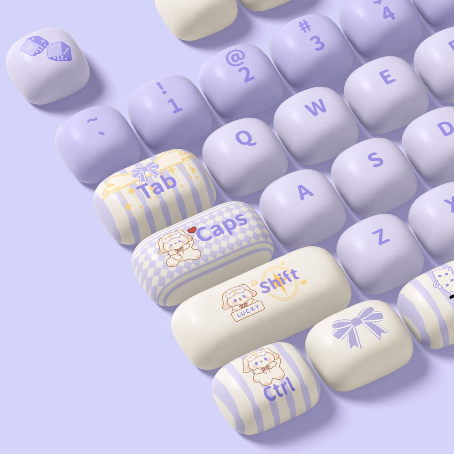 Akko PBT Keycap Set, Magic Lop Bunny Keycap Set MOG Profile 146-Key Keycaps for Mechanical Keyboards