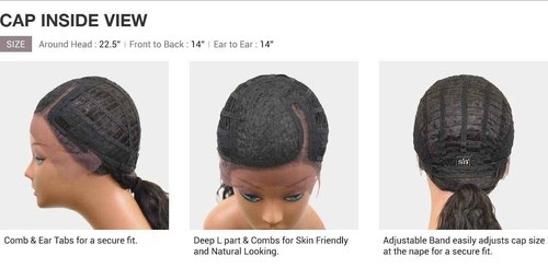 Zury Sis Beyond Synthetic Hair Laced Front Wig - BYD LACE H CRIMP 16 (1B Off Black)