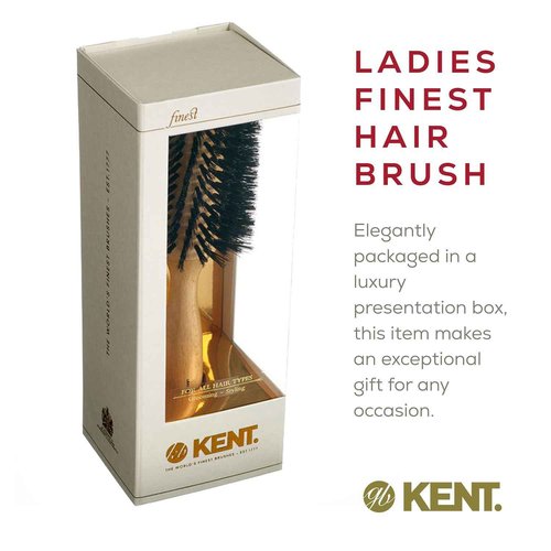 Kent LBR3 Finest Hair Brushes for Women Blow Dry Brush Made of Beechwood - Spiral Radial Boar Bristle Hairbrush for Long and Thick Hair - Royal Salon Style Straightening Pure Wood Brush from Kent