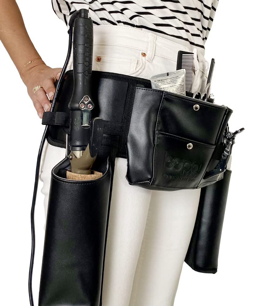 Professional Hair Stylist & Hairdresser Working Belt: Efficient Tool Organization & Workflow Enhancement with Thermal Pocket for Curling Irons Hair Dryers, & Hairspray - Ideal for On-The-Go Stylists