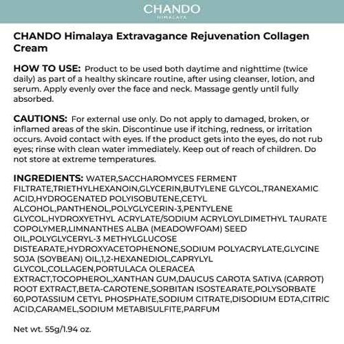 CHANDO HIMALAYA Extravagance Rejuvenation Collagen Cream (55g/1.94oz) - Collagen Anti Aging Face Cream Moisturizer for Boosts Skin Renewal and Collagen Replenishment