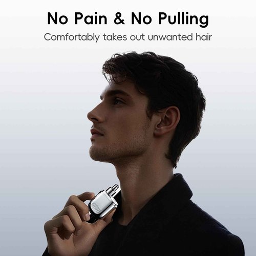 yoose Grooming Bundle: Nose Hair Trimmer Silver and Mini Shaver Black, Alloy, Portable, Cordless, IPX7 Waterproof, USB-C Rechargeable, Easy Cleaninig