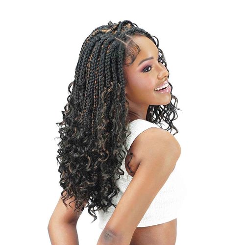 Zury Sis Braided Hd Lace Front Wig 13X5 Diva-Lace Boho Curly 20" (Color : 1 Jet Black)