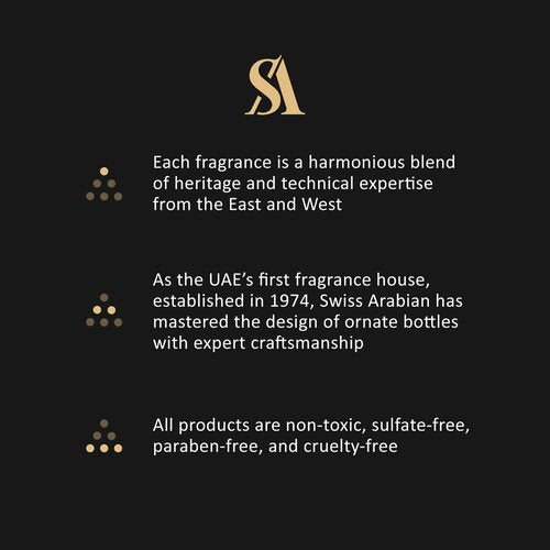 Swiss Arabian Shaghaf Oud - Eau de Parfum and Body Spray Perfume Set - Long Lasting Arabian Perfume with Saffron, Praline, and Vanilla - 2 pc