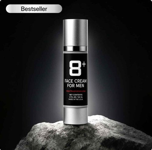 8+ Face Cream for Men | Advanced Hydrating Formula with 8 Active Ingredients | Smooths Fine Lines | Firms and Brightens Skin | Under Eye Care for Dark Circles | Fast Absorbing | Made in USA | 1.7oz