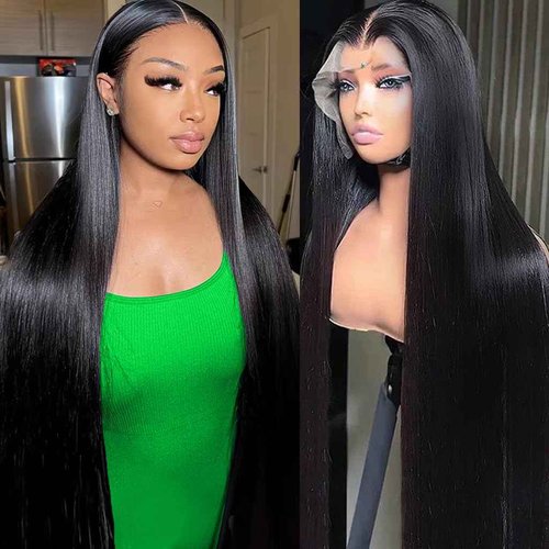 Knosps 30 Inch 13x6 Lace Front Wigs Human Hair Pre Plucked Straight HD Lace Front Wigs Human Hair 180 Density 13x6 Frontal Wigs with Baby Hair Straight Glueless Wigs Human Hair for Women