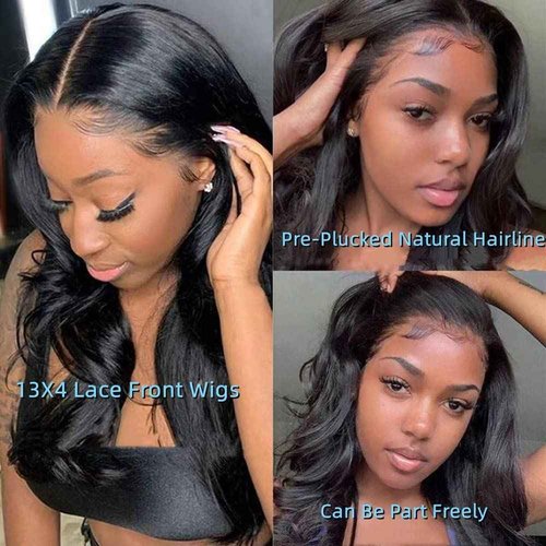 YACHEP Body Wave 13x4 Lace Front Wigs Human Hair Pre Plucked HD Lace Frontal Wigs Human Hair Wavy Wigs for Black Women 150 Density 20 Inches
