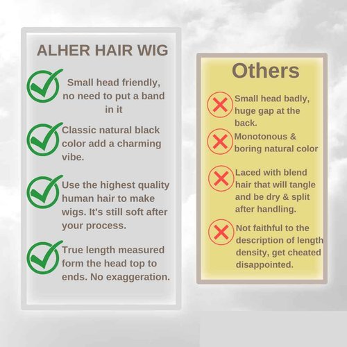 ALHER Short Bob Wig Small Cap Lace Front Wigs Human Hair Pre Plucked Straight, 13X4 Lace Frontal Wigs With Baby Hair 180% Density for Black Women, 12A Small Cap Size 21-21.5 Natural Black Wig 12 Inch