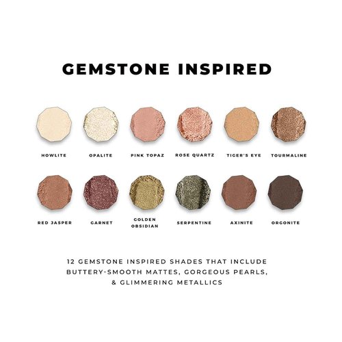 blinc Rare Gem Eyeshadow Palette, Long-Lasting, Creamy, Blendable and Pigmented Matte, Shimmer and Metallic Eyeshadows, Gluten-Free and Cruelty-Free, 1.1g / 0.04 Oz x 12