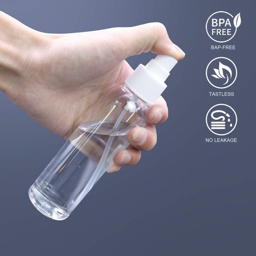 TRENDBOX 4oz Travel Size Spray Bottles, 80 Pack Fine Mist Small Empty Plastic Spray Bottle, Leak Proof BPA-Free Travel Essentials Cosmetic Containers