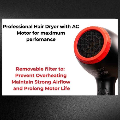 Epiphany Professional Hair Dryer 1875W – Ionic Blow Dryer with Ceramic Tourmaline Technology for Fast Drying, Frizz Control & Shine – Includes Diffuser & 2 Nozzles – Lightweight for All Hair Types