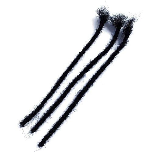 YONNA Human Hair Microlocks Sisterlocks Dreadlocks Extensions 20Locs Full Handmade (Width 0.4cm) 14inch Natual Black #1B